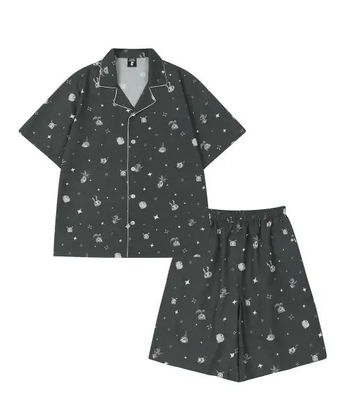 [ODDSTUDIO] Digimon Adventure Pajama Set - Black / [디지몬 어드벤처] Digimon Adventure Pajama Set - BLACK