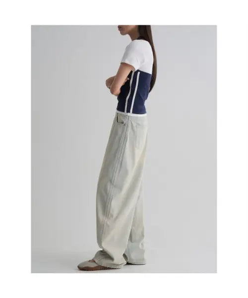 [8SECONDS] Denim Track Pants - Sky Blue / 데님 트랙팬츠  스카이 블루