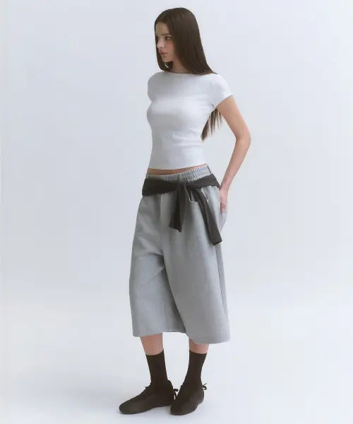 [MUSINSA STANDARD WOMAN] Women's Slim Boat Neck Cap Sleeve T-Shirt [White] / 우먼즈 슬림 보트 넥 캡 슬리브 티셔츠 [화이트]