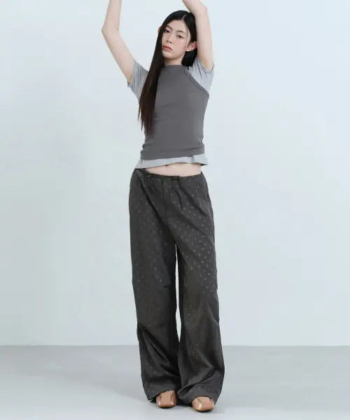 [MUSINSA STANDARD WOMAN] Women's Polka Dot Parachute Pants [Gunmetal] / 우먼즈 폴카 도트 파라슈트 팬츠 [건메탈]