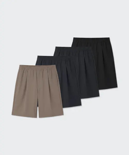 [MUSINSA STANDARD] Cooling One-Pleat Banding Bermuda Shorts 2-Pack / 쿨링 원 턱 밴딩 버뮤다 팬츠 2팩