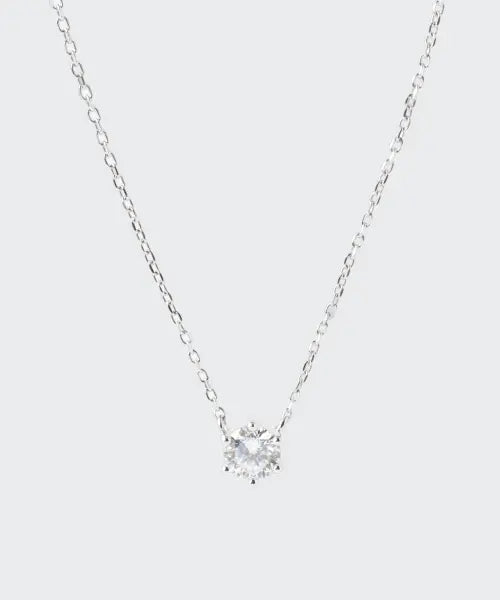 [MUSINSA STANDARD WOMAN] WOMAN MOISSANITE NECKLACE_5mm [SLIVER] / 우먼즈 모이사나이트 네크리스_5mm [실버]