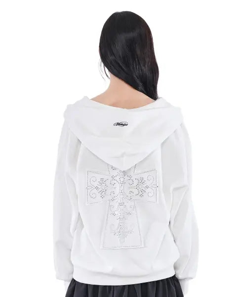 [ALKI ALKA] Nostalgia Hoodie Zip-Up (White)
