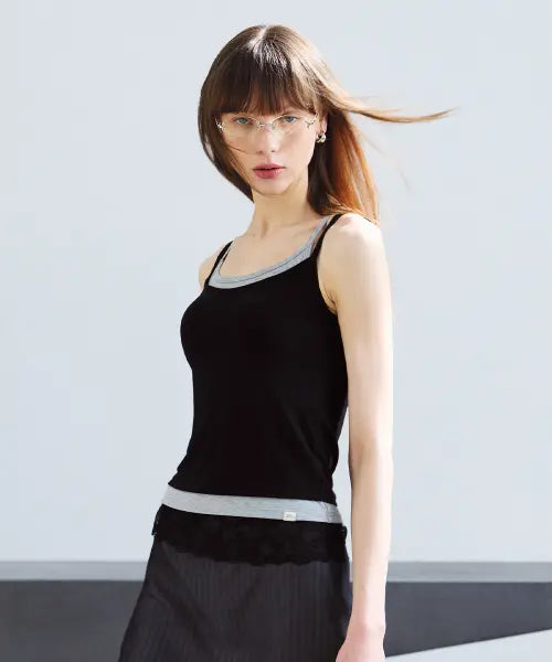 [COMFORTLAB] Ergofit Layered Camisole Top (Built-in Bra) / 에르고핏 레이어드 나시탑 (브라일체형)