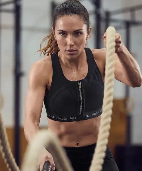 [SHOCKABSORBER] Women's Infinity Power Zip Bra - Black / 여성 인피니티 파워 집 브라 Black