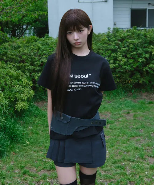 [MISEKI SEOUL] Pleats Mini Skort - Charcoal / Pleats mini skort CHARCOAL