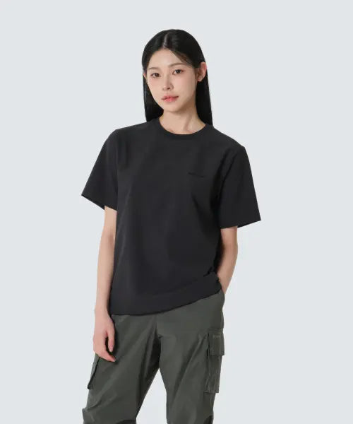 [SNOWPEAK APPAREL] Classic Woven Women's Short Sleeve T-Shirt (S26MWTTS17) Black / 클래식 우븐 여성 반팔 티셔츠 (S26MWTTS17) Black
