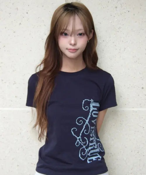 [LUVISTRUE] EL LUVISTRUE LOGO TEE(NAVY)