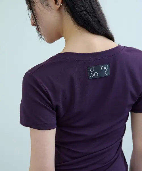 [UOUSOO] SLIM FIT TENCEL T-SHIRT_ DEEP PURPLE / 슬림 핏 텐셀 티셔츠_ 딥 퍼플