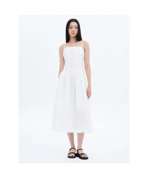 [8SECONDS] Sleeveless Long Dress - White / 슬리브리스 롱 원피스  화이트