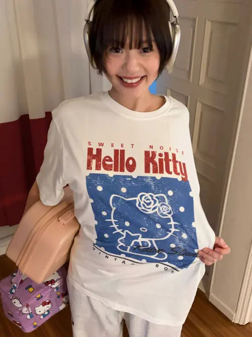 [RAIVE] RAIVE X HELLO KITTY Dot Graphic T-shirts VW6ME003_2color