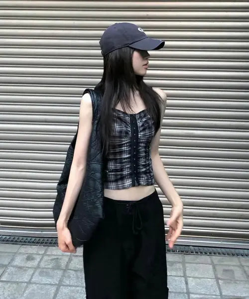 [INEGI] Habibi Check Blouse (black)