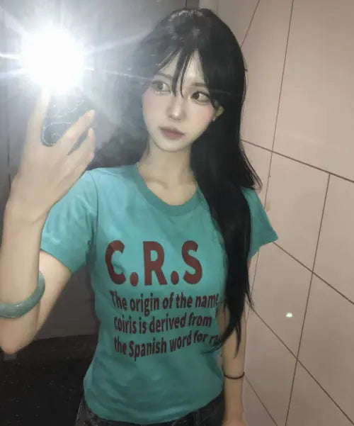 [COIRIS] CRS VIVID MINT SLIM FIT HALF T / [민트코어] CRS 비비드 민트 슬림핏 반팔 티 (2컬러)