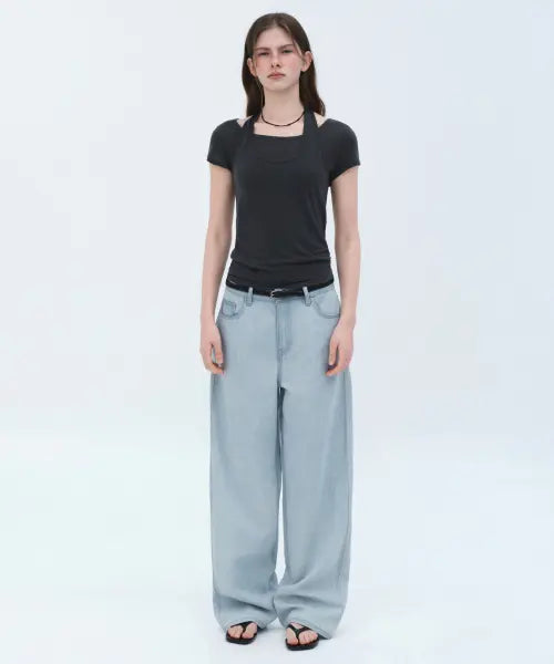 [MUSINSA STANDARD WOMAN] Women's Tencel Wide Denim Pants [Ice Indigo] / 우먼즈 텐셀 와이드 데님 팬츠 [아이스 인디고]