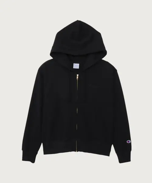[CHAMPION] Women's Basic Small Logo Hooded Zip-Up Black / 여성 베이직 스몰 로고 후드 집업 Black