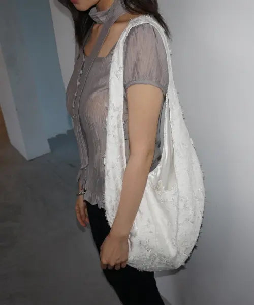 [SALBOL] FIG JACQUARD BAG [IVORY]