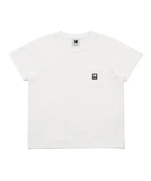 [KODAK] Rainbow Sorona Pocket Short Sleeve T-Shirt - Women's / 레인보우 소로나 포켓 반팔 티셔츠 우먼 WHITE