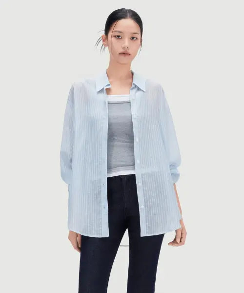 [MIXXO] MIWYWG701B Back Slit See-Through Shirt / 백트임 시스루 셔츠_MIWYWG701B