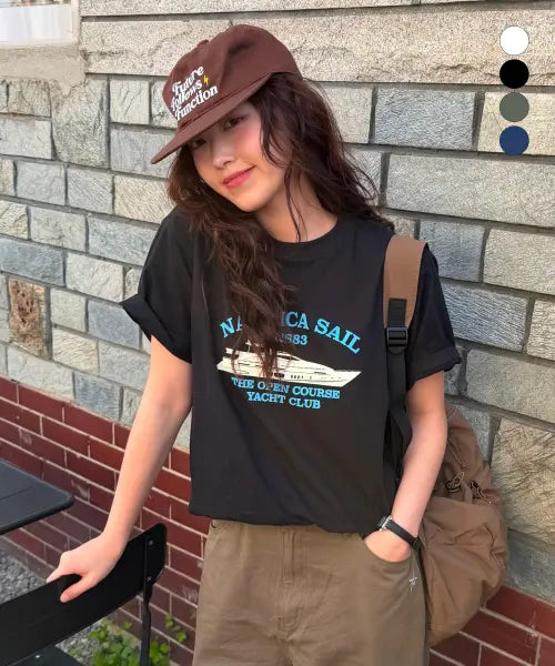 [NAUTICA] Coastal Lettering T-shirt (4 Colors) / 코스탈 레터링 티셔츠(4colors) NTS5746