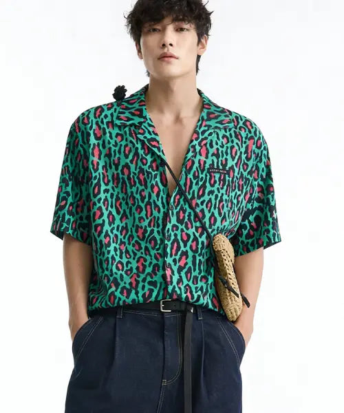 [ARTISTWEAR] ATW Tropic Leopard Half Shirt / [ATW] 트로픽  레오파드 하프셔츠