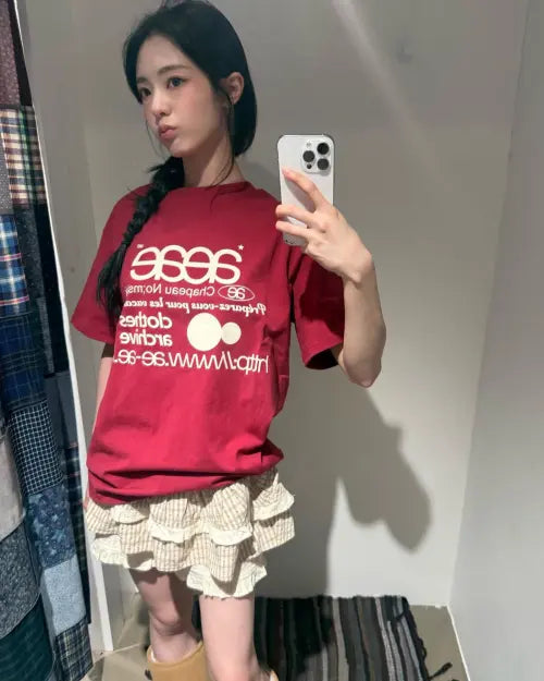 [AEAE] WEB LOGO T-SHIRTS [DEEP RED]