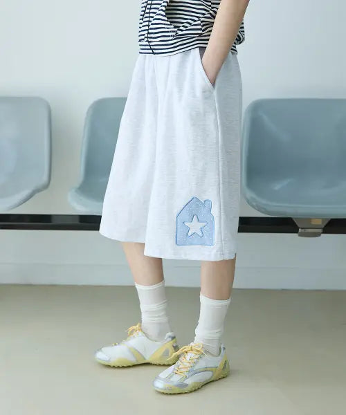 [COMONINOZ] W HOME SWEAT SHORTS [LIGHT GRAY]