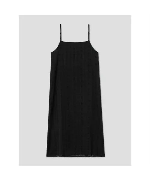 [8SECONDS] Eyelet Long Dress - Black / 아일렛 롱 원피스  블랙
