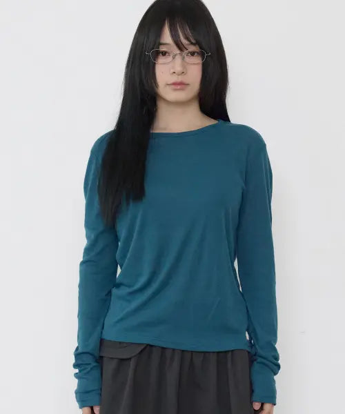 [BAUF] House Essentials Long Sleeve [Blue Green] / 하우스 에센셜 롱슬리브 [블루 그린]