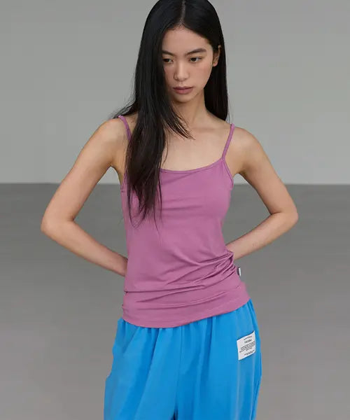 [MICHIKO LONDON KOSHINO] Basic Modal Sleeveless Top with Built-in Cups - Pig Pink / (캡 내장) 베이직 모달 슬리브리스 피그 핑크