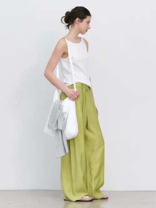 [ATELIER NAIN] CREASE WAIST BANDING STRING PANTS (PT-5757)