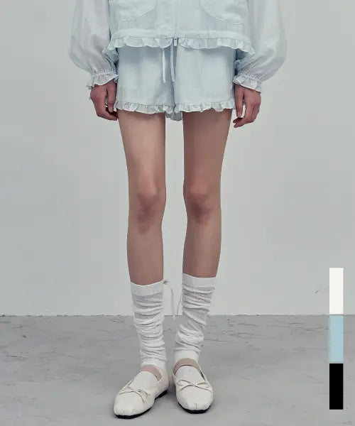 [VIVACIOUS] Pur Dot Frill pants_3COL / 퓨르 도트 프릴 팬츠_3COL
