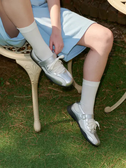 [FORRR] Mesh Lace Strap Sneakers - 4Color