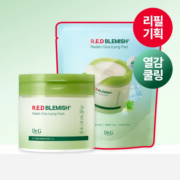 [Dr.G] Dr.G Red Blemish Soothing Pad 60ea Refill Set (+60ea Refill) / [열감쿨링] 닥터지 레드 블레미쉬 순무 시카 아이싱 패드 60매 리필 기획 (+60매 리필)