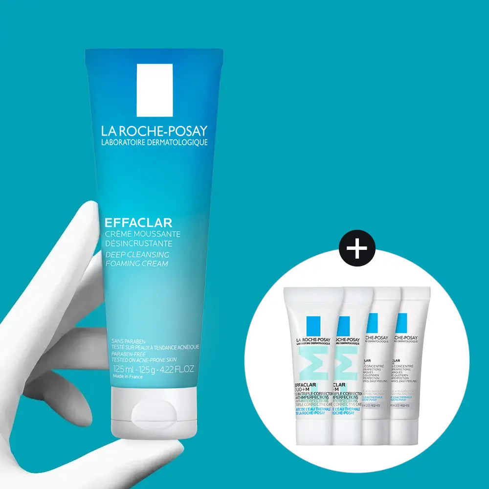 [LAROCHEPOSAY] La Roche-Posay Effaclar Deep Cleansing Foaming Cream 125ml Set / [약알카리성폼] 라로슈포제 에빠끌라 딥 클렌징 포밍 크림 125ml 기획 (+에빠듀오 3ml*2+에빠세럼 3ml*2)