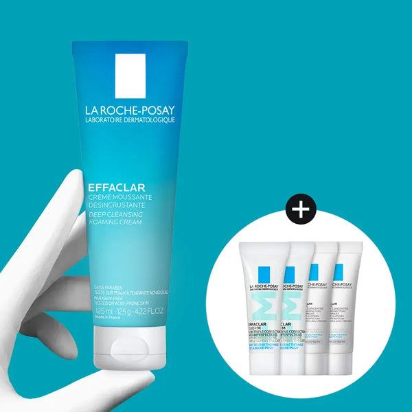 [LAROCHEPOSAY] La Roche-Posay Effaclar Deep Cleansing Foaming Cream 125ml Set / [약알카리성폼] 라로슈포제 에빠끌라 딥 클렌징 포밍 크림 125ml 기획 (+에빠듀오 3ml*2+에빠세럼 3ml*2)