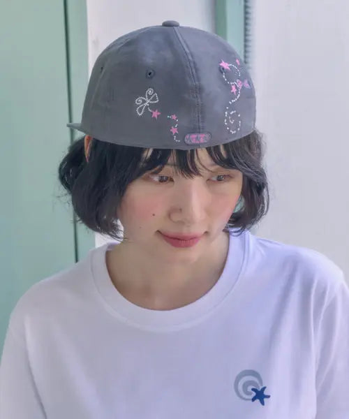 [AMBLER] Vintage Butterfly Cap Ball Cap  AH702(Dark-Gray) / Vintage Butterfly Cap 자수 캠프 볼캡 AH702 (다크그레이)