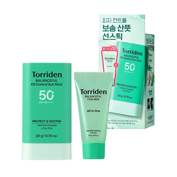 [Torriden] Torriden Balanceful For Men Cica Oil Control Sunstick 20g Special Set (+ All-in-one 20g) / [7월 올영픽] 토리든 밸런스풀 포맨 시카 오일 컨트롤 선스틱 20g 기획(+올인원 20g)