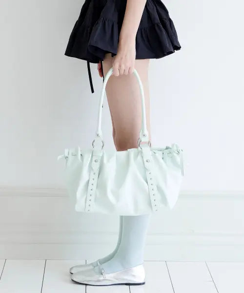 [ALKI ALKA] Studded Ruched Bag (Mint)