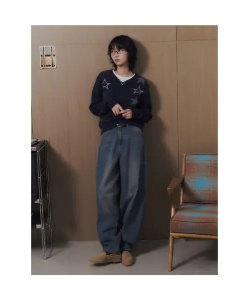 [8SECONDS] Balloon Fit Work Denim - Sky Blue / 벌룬핏 워크 데님  스카이 블루