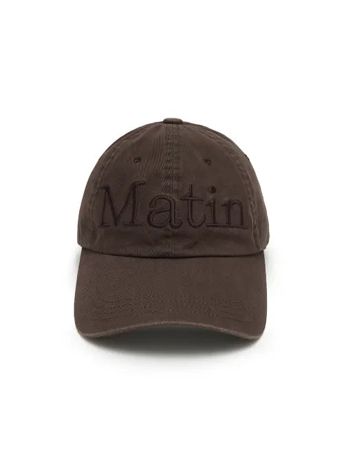 [MATIN KIM] MATIN LOGO WASHED BALL CAP IN BROWN