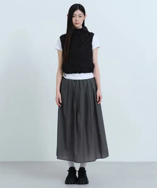 [MUSINSA STANDARD WOMAN] Womens Sheer Nylon Pleated Long Skirt [Gray] / 우먼즈 시어 나일론 플리츠 롱 스커트 [그레이]
