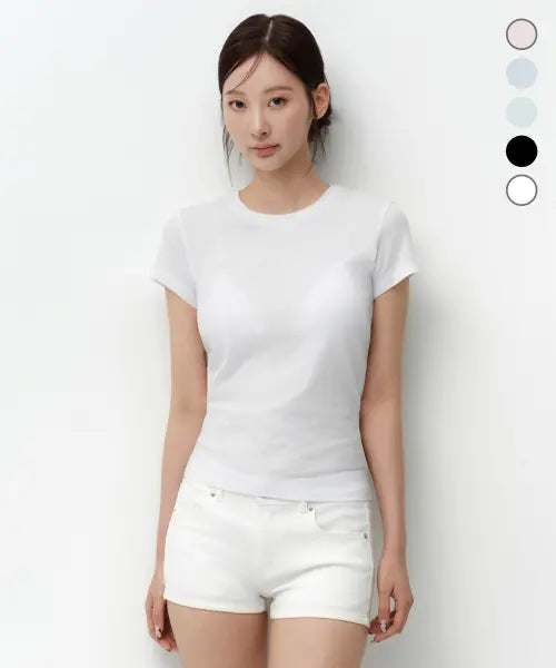 [MUSINSA STANDARD WOMAN] Women's Sheer Slim T-Shirt (5 Colors) / 우먼즈 시어 슬림 티셔츠 (5 colors)