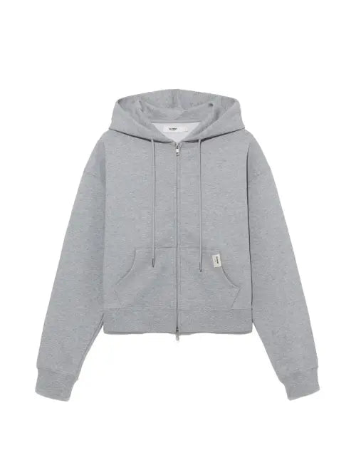 [GLOWNY] G STANDARD ZIP-UP HOODIE (MELANGE GRAY)