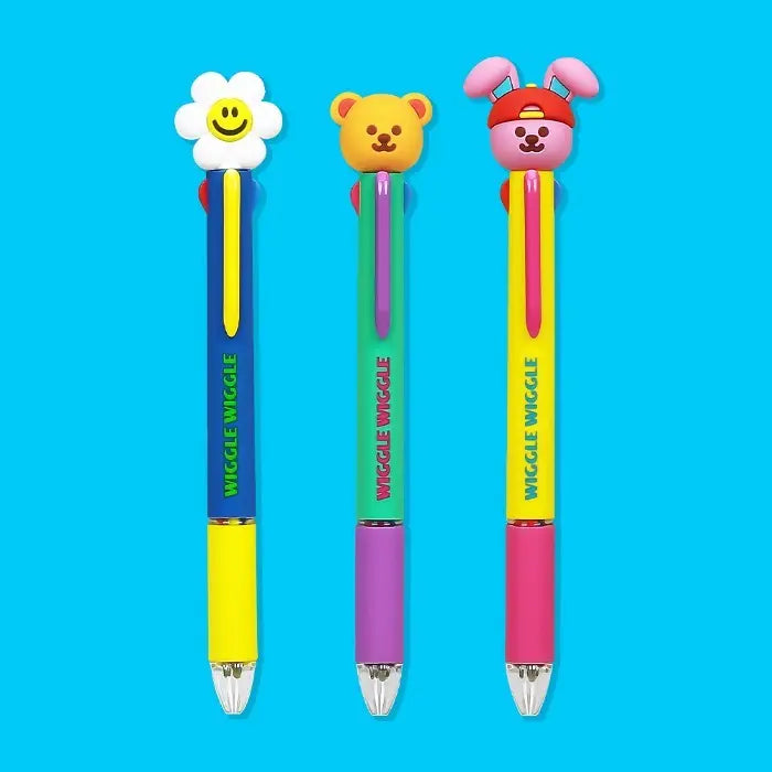 [wiggle wiggle] Wiggle Wiggle Figure Multi 4 Color Ballpoint Pen / 위글위글 피규어 멀티 4색 볼펜 (위글베어/스마일위러브/리틀플레이버니)