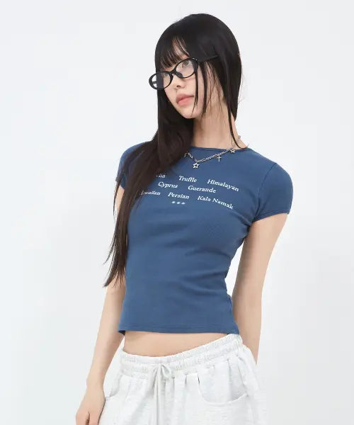 [SECONDSALT] SALT TASTE RIBBED TEE (BLUE) / 솔트 테이스트 골지 티셔츠 (블루)
