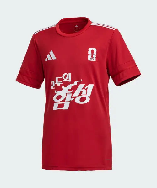[ADIDAS] ECHOES OF ALL JSY   COLRED / 모두의 함성 저지 - 레드:화이트 / KM9693