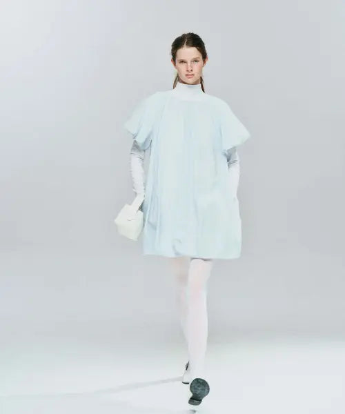 [COSMOSS] Volume Mini Dress (Washed Sky)