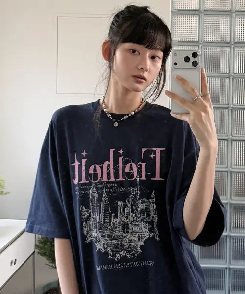 [CPGN STUDIO] Freihheit City T-shirt Navy / 프라이하이트 시티 반팔티 네이비