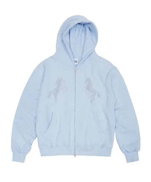 [MIDNIGHT MOVE] horse hood zip up (sky blue)