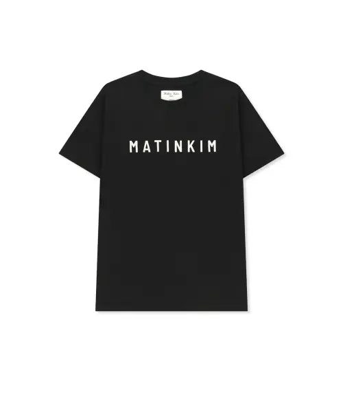 [MATIN KIM] APPLIQUE FELT LOGO TOP IN BLACK